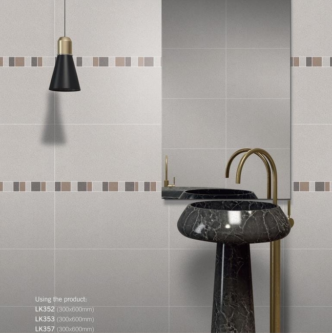 SGS Inside Wall Tiles And 300x600mm Gray Full Body Porcelain Tiles For Balcony Decor