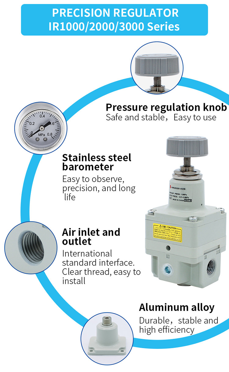 4.4 L/min High Precision Air Pressure Regulator 0.5% Repeatability