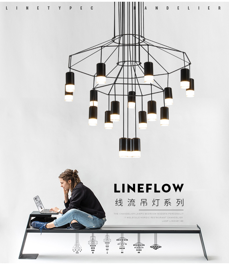 Modern Ceiling Chandelier Led Living Dining Room Bedroom Lobby Staircase Loft Designer Chandelier(WH-NC-78)