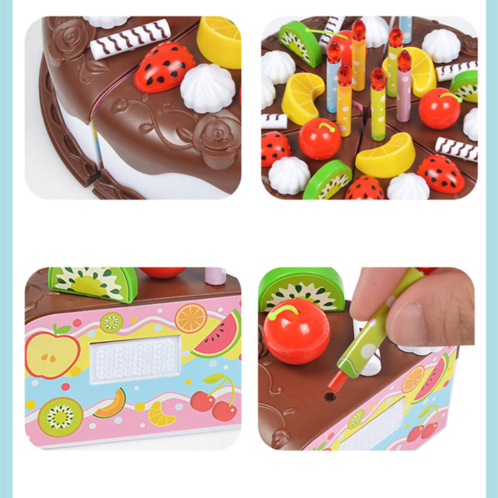 Unisex Play House Baby Can Cut Cake Toy Kitchen Set for DIY Birthday Cake Pretend Play