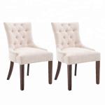 Luxury Modern Metal Legs Leather Dining Chair , Tufted Pure Leather Chairs