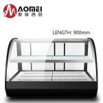 Commercial Kitchen Curved Glass Counter Top Food Warmer Display Showcase at 220V