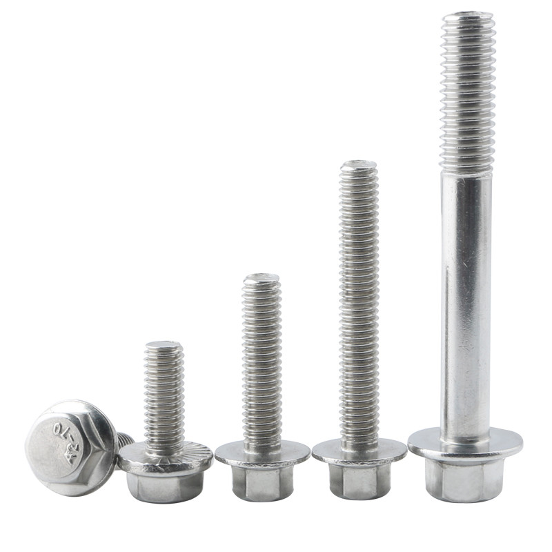A2-70 Stainless Steel Hex Flange Bolts Stainless Steel Flange Hex Head Screws Stainless Steel Flange Bolts