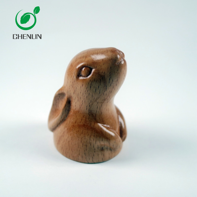 Rabbit Head Wooden Umbrella Handle Harmless Pantone Color Available