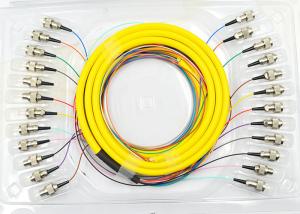 China Yellow 12 Core Single Mode Fiber Optic Cable Customized Length -40 - 75℃ Operating wholesale