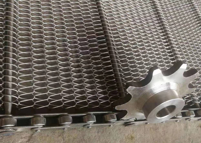 Durable Chain Mesh Conveyor Belt Transport Of Refrigerated Food Custom Support