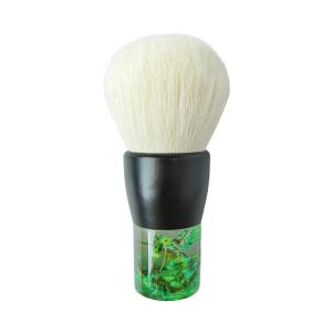China Single Kabuki Makeup Brush Transparent Plastic Handle Goats Hair Powder wholesale