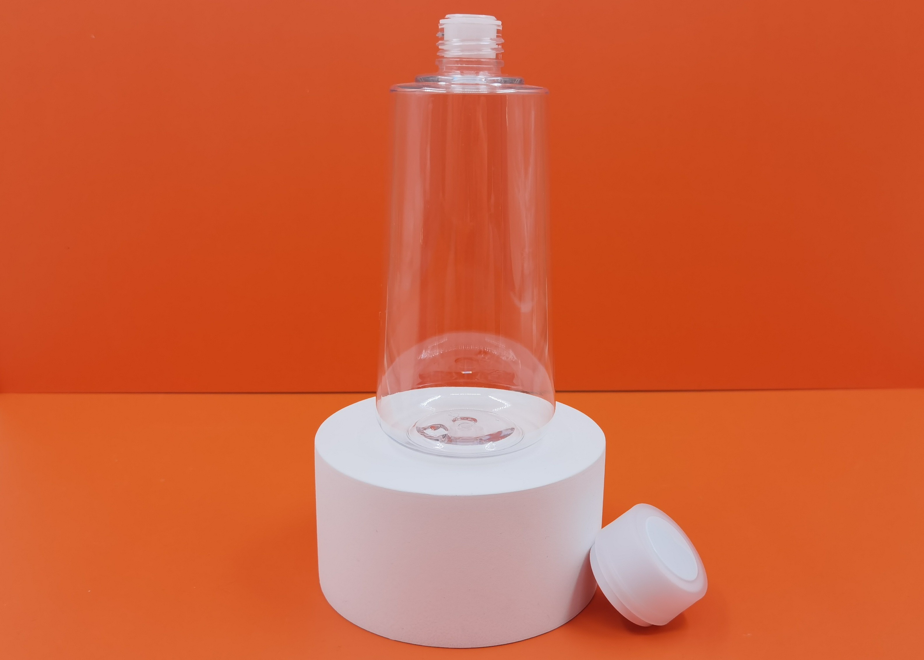 Transparent Plastic Cosmetic Bottles Skin Fresher With White Cap 200ml 350ml