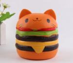 Cute Bread Jumbo Cat Head Burger Soft PU Stress Relief Slow Rising Squishy