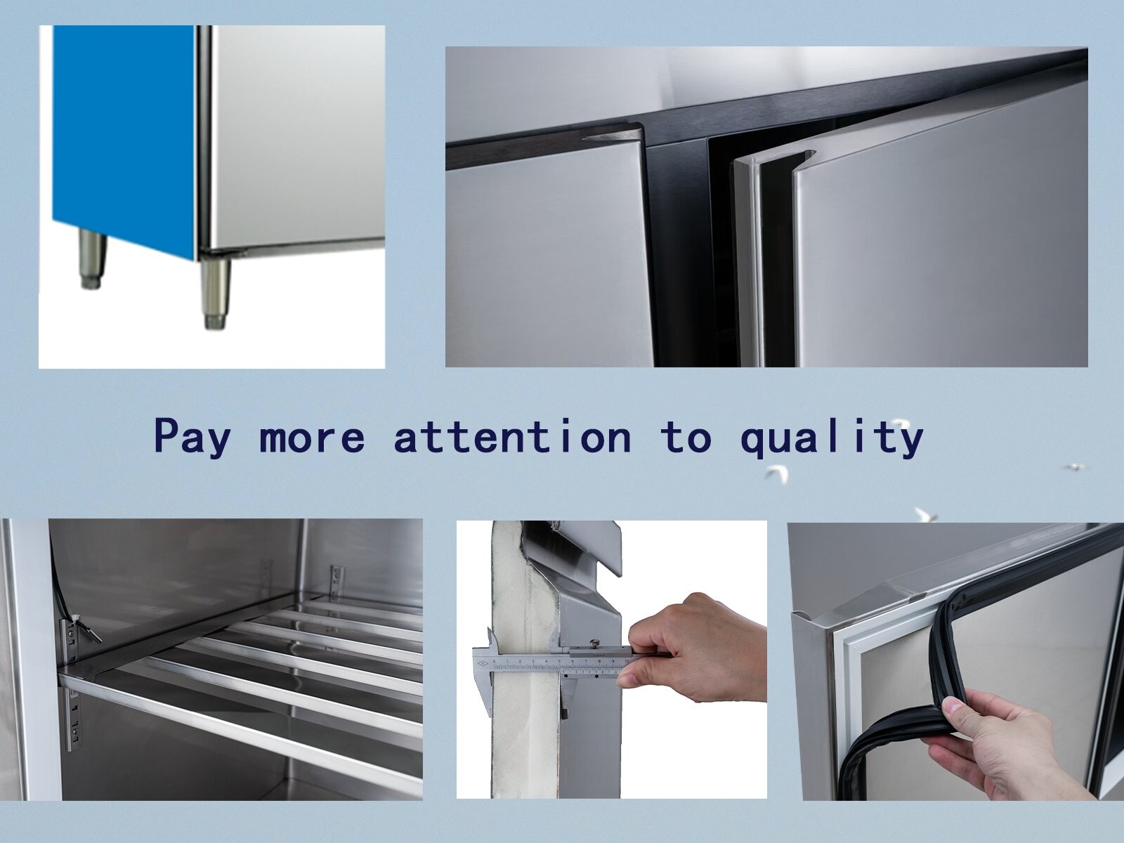 Air Cooled Double Door Catering Freezer 1000L Upright Chiller 2 Door