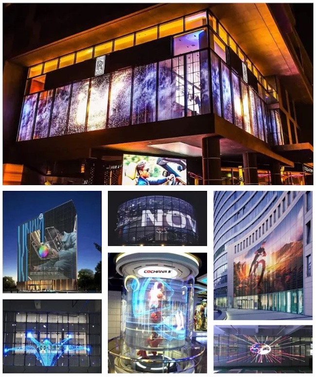 4k Slim Advertising Transparent Glass LED Screen High Definition 0