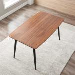 L55.125" H29.9" Wood Veneer Dining Table Iron Legs Simple Rectangular Dining