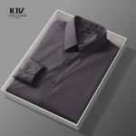 Gender Men Slim Fit Dress Shirt with Logo 100% Mercerised Blue/Red/Green/White