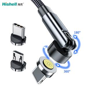 China Micro Lighting Magnetic 3 In 1 Cable , Nylon Magnetic Cable Fast Charging wholesale