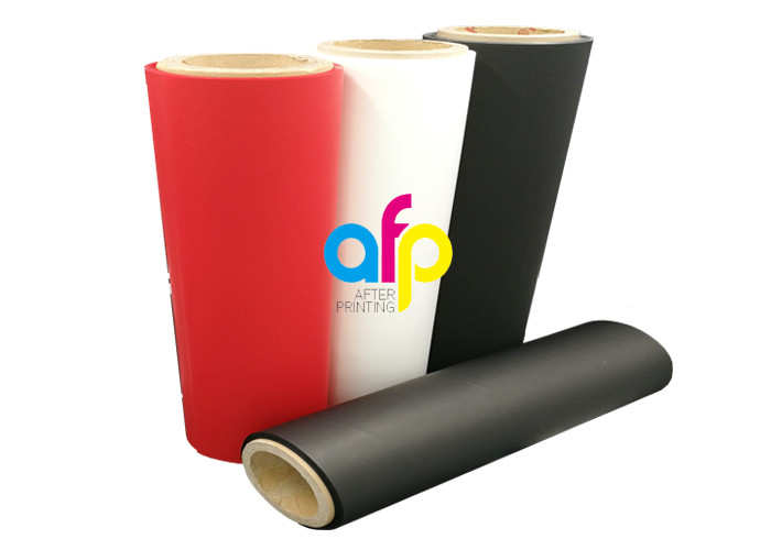 Red 35 Micron Matte Lamination Film Roll Eco Friendly Soft Touch Material