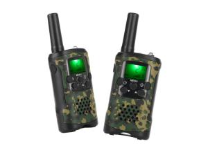 China Rechargeable Camouflage Walkie Talkie With Green Backlit LCD Display wholesale