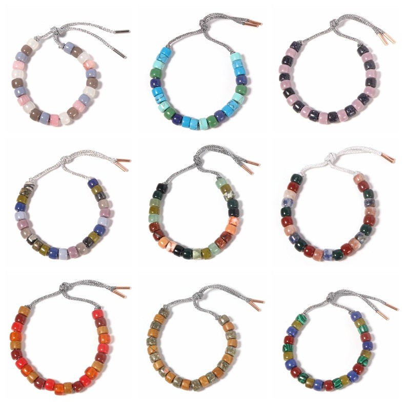 Shoelace Clasp Polychrome Forte Beads Bracelet With Silver Shoelace Clasp For Part And Holiday