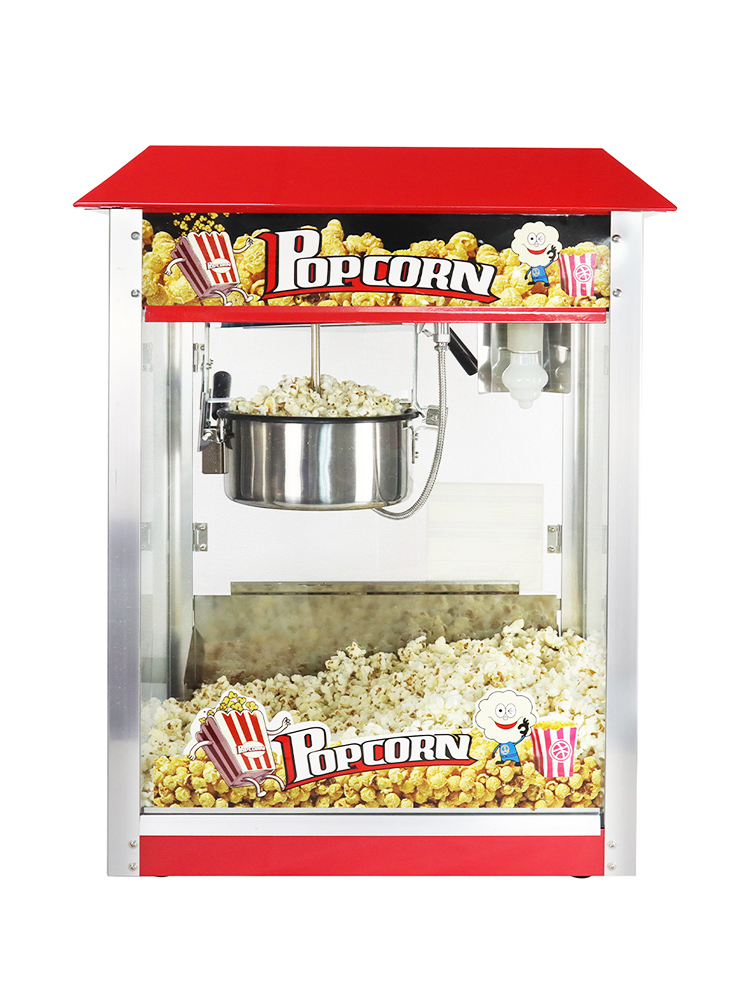 110-240V/50-60HZ Healthy Food Grade SS Material Commercial Popcorn Machine With Cart