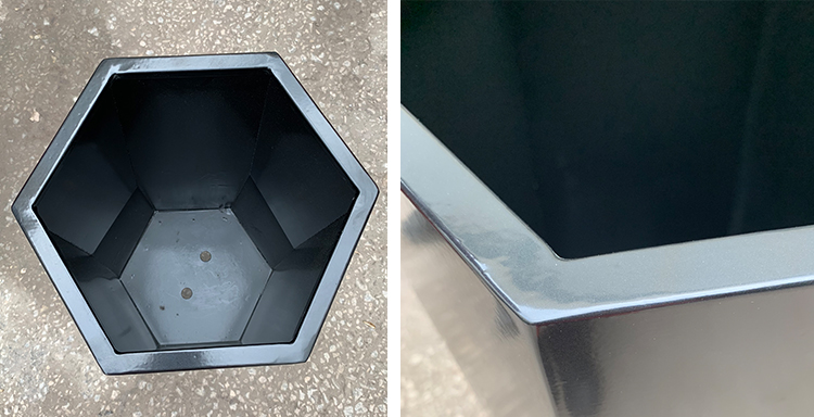 Factory Outlet Stainless Steel Flower Pot Outdoor Polygon Flower Box Shopping Mall Public Street Plant Pot