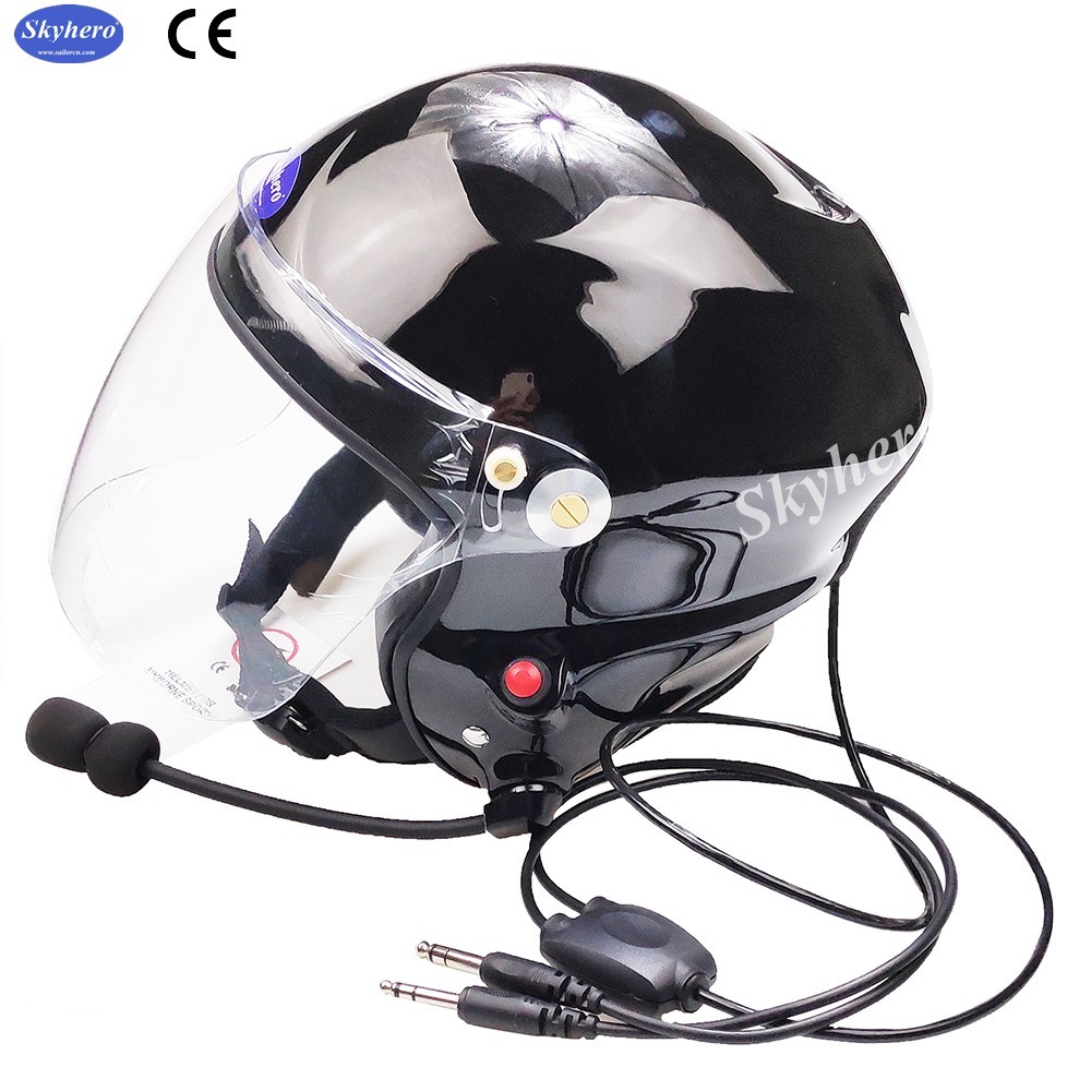 Black Noise Cancel Paramotor Helmet With Goprobase Professional Factory