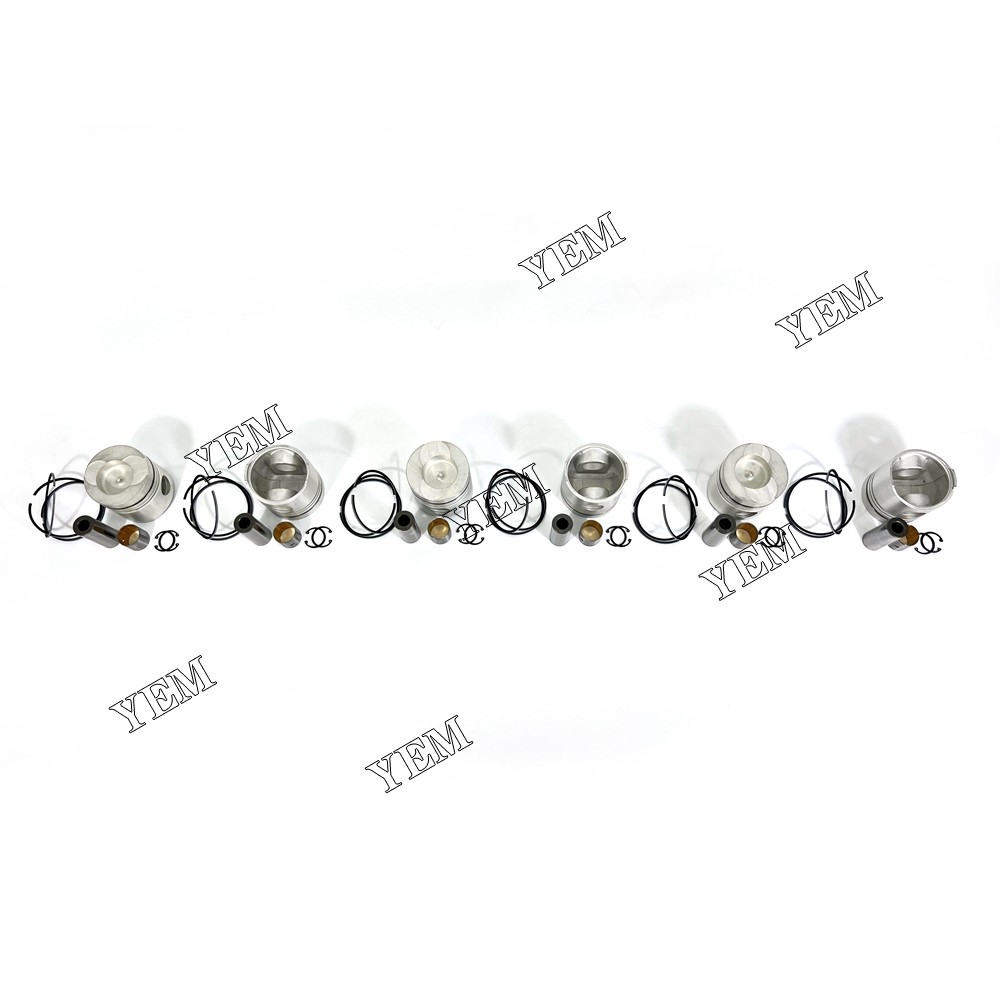 New 6PCS For Nissan NE6 Excavator Diesel Engine Piston With Rings