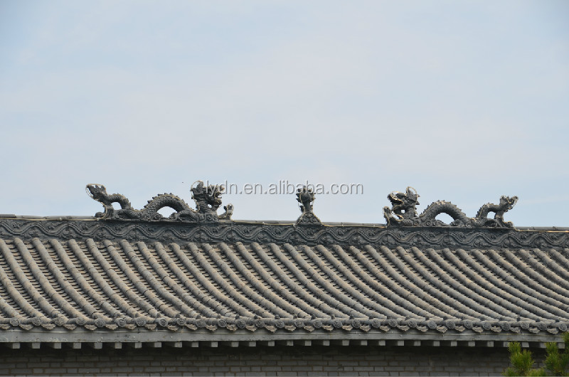 Traditional Buddhist Pagoda Roof Tiles 10mm Thick Japanese Temple Roof Tiles