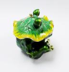 Hot sale frog shape jewelry box custom frog jewelry metal box