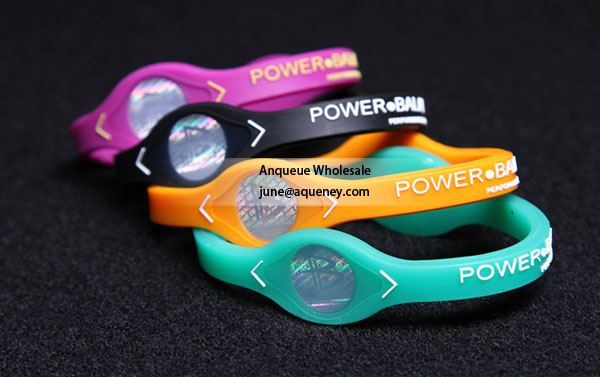 Fashion silicone energy balance strength power bracelet, Rainbow color power bracelet