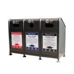 Customized Stainless Steel 45L Triple Compartment Trash Can