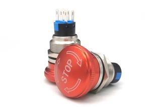 China Mushroom Head Emergency Stop Panel Mount Push Button Momentary 304 Stainless Steel wholesale