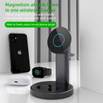 Magnetic 15W ABS Wireless Charging Station For IPhone Airpods Apple Watch
