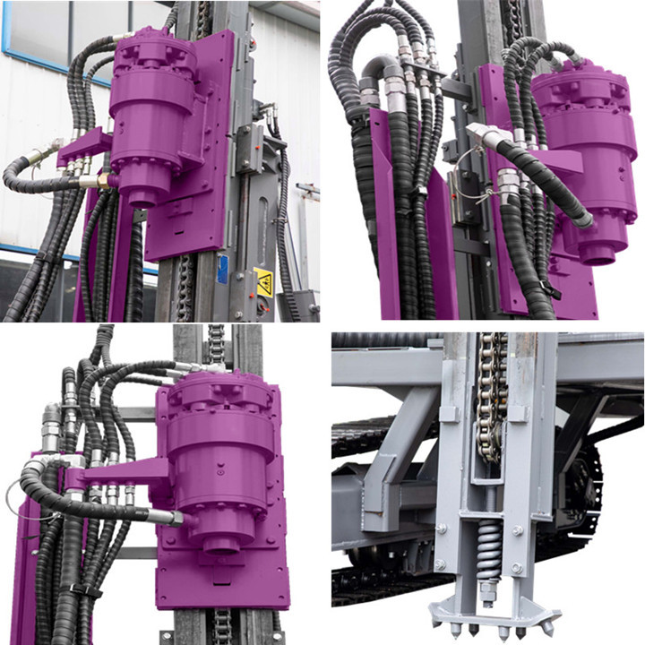 Solar Pile Driver Machine Hydraulic Portable Pile Driver Screw Pile Driving Equipment with Rotary Torque 10000N.m