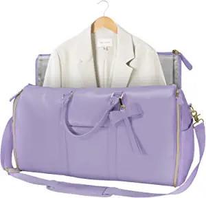 China PU Leather Women Travel Luggage Bag With Shoe Pouch Hanging Suitcase wholesale