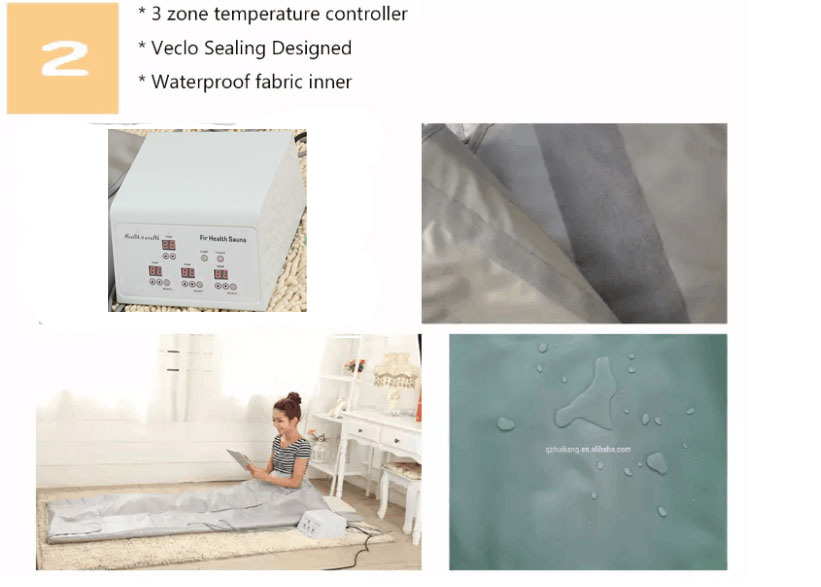 3 Zone Infrared Sauna Bag Mat Thermal Slimming Blanket For Body Target Area