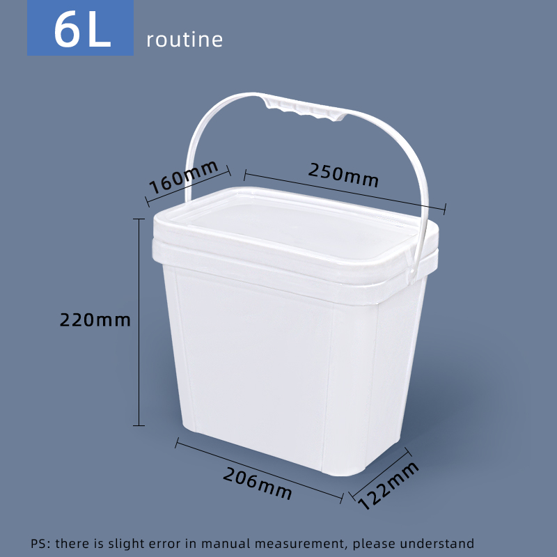Square Plastic Barrel With Lid Handle For Paint Food Shea Butter Sauce Packaging Box 10L Capacity