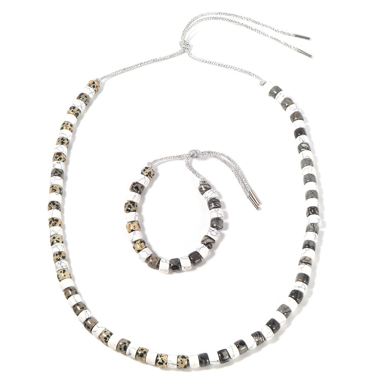 Howlite Natural Stone And Blotch Forte Beads Bracelet Classic Style For Daily