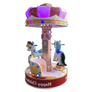 China Amusement Park Mini Carousel Kiddie Ride Horse Machine For Children 110KG Load wholesale