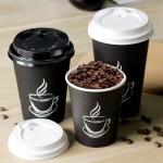 Non Spill 12oz Disposable Paper Coffee Cups With Lids Logo