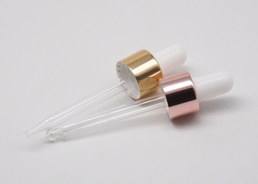 Aluminum 18/410 Glass Eye Dropper Pipette Silicone Teat