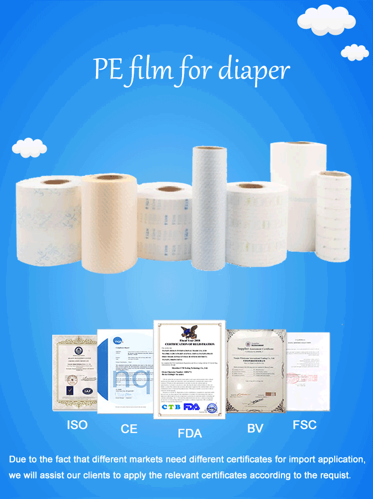 Diaper Back Sheet Underpad PE Base Film For Air Permeability Efficiency