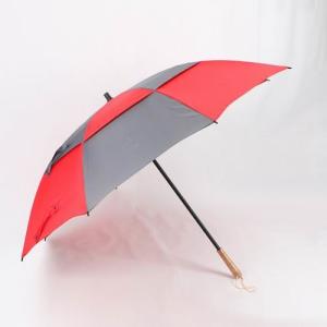 China Colorful Vented Ladies Golf Umbrella , 30 Inch Dual Canopy Wooden Handle wholesale