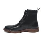 Black Lace-up Anti Skid Mens Leather Durable Dress Boot