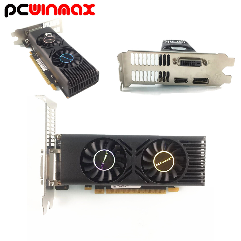 Dual Fan Gaming Graphics Card For Desktop, Geforce GTX 1050 Ti Low Profile 4GB DDR5 128BIT