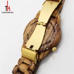 Luxury brand natural zebral wood watch custom logo Japan movt quartz watch wood