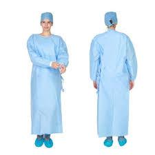 China Non Woven Disposable Dressing Gowns Hospital Scrubs With Elastic Cuff wholesale