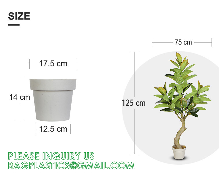 1.3m Potted Oak Tree Bonsai Faux House Plants For Home Decor Artificial Rubber Ficus Greenery Home Sets