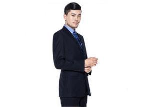 China Fashionable Black Colour Office Work Uniforms , Wool Material Mens Work Uniforms wholesale