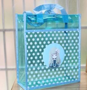 China Plastic PVC Handbags Customized Printing iridescent With Button wholesale