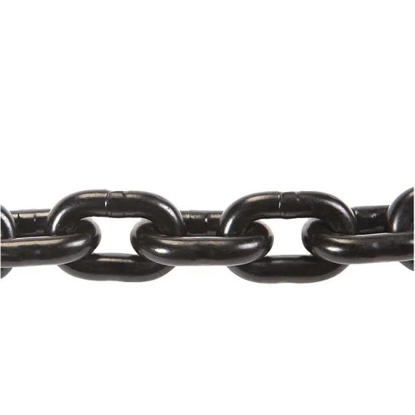 G80 8mm Iron Chain for Hoist Blacken Lifting Chain Test Load 48kN Working Load Limit 2t