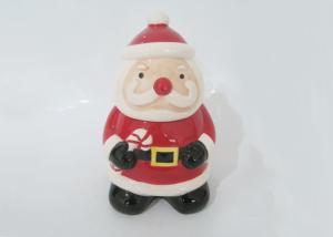 China Fashionable Ceramic Santa Claus Cookie Jar , Christmas Biscuit Jar Earthenware wholesale